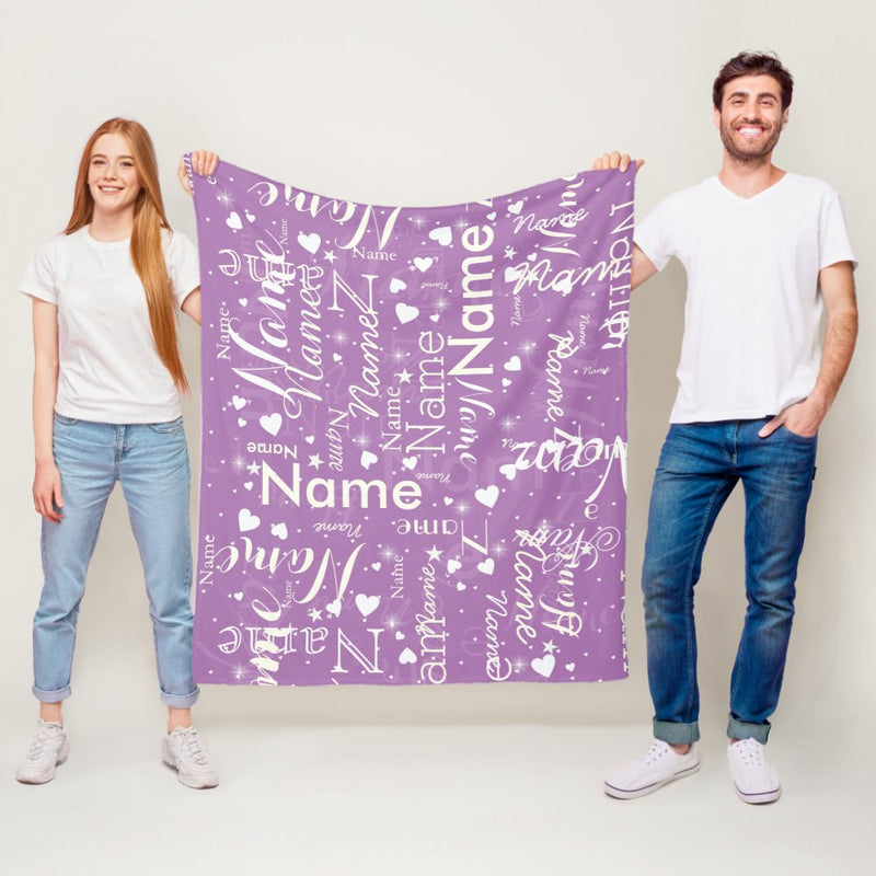 Custom Name Blanket - Personalized Blanket for Kids and Adults - Ultra-Soft Cozy Fleece Blankets, Unique Baby Shower, Birthday, Christmas Gifts for Family and Friends