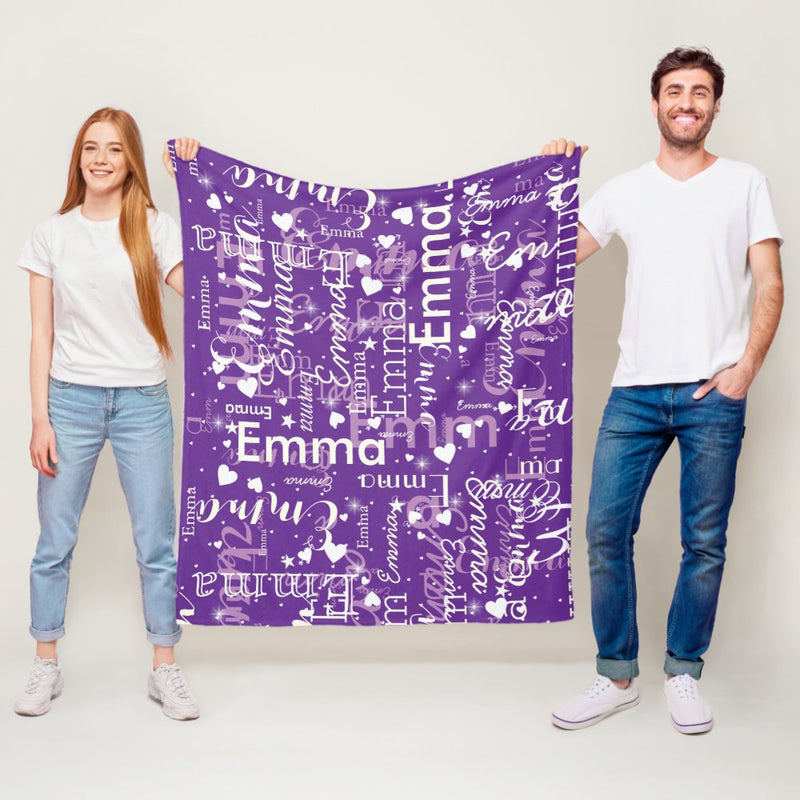 Custom Name Blanket - Personalized Blanket for Kids and Adults - Ultra-Soft Cozy Fleece Blankets, Unique Baby Shower, Birthday, Christmas Gifts for Family and Friends