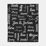 Personalized Blanket with Names for Grandma & Grandpa, Mom & Papa - Custom Blanket with Family Names - Unique Gifts for Birthday, Christmas, Baby Shower