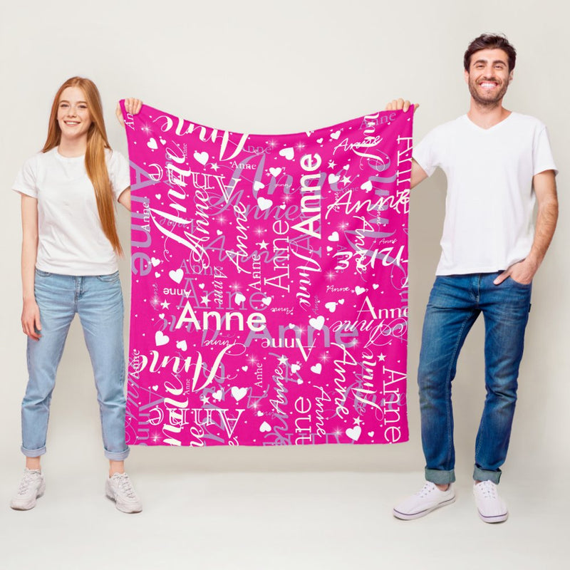 Custom Name Blanket - Personalized Blanket for Kids and Adults - Ultra-Soft Cozy Fleece Blankets, Unique Baby Shower, Birthday, Christmas Gifts for Family and Friends