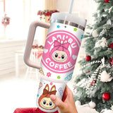 Kawaii Labubu Inspired Tumbler, Portable Car Mug, Travel Coffee Tumbler