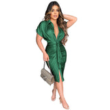 Satin Shirt Dress
