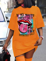 Letter & Graphic Print Tee Dress