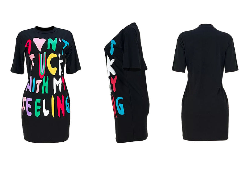 Letter Print T-Shirt Dress