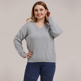 Plus Size V Neck Sweater