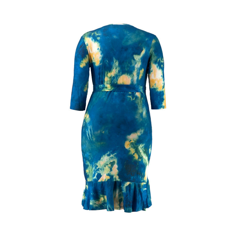 Plus Size Tie Dye Midi Dress
