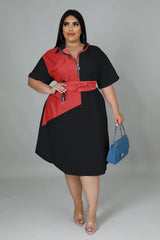 Plus Size Blouse Midi Dress